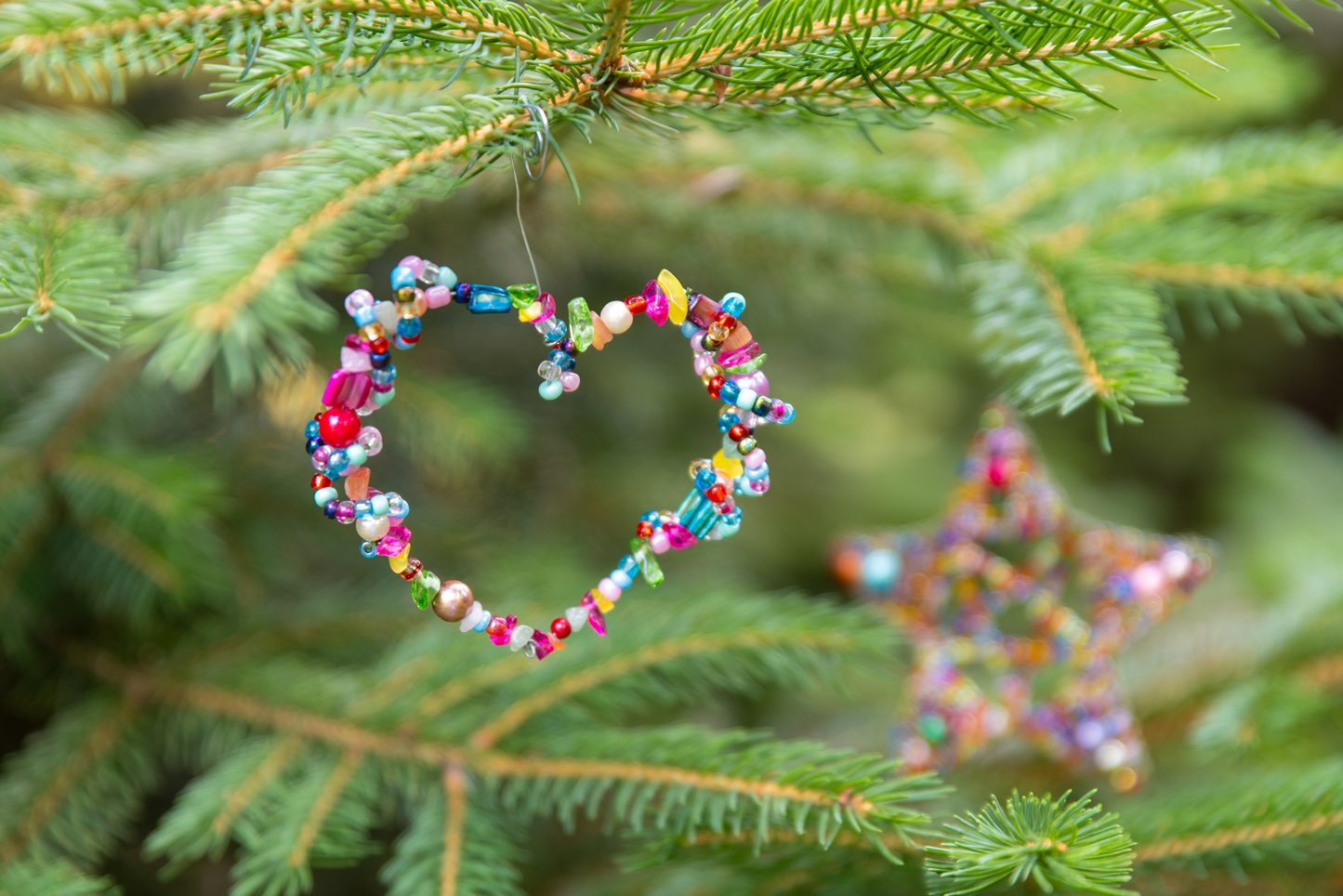 Colorful Beaded Heart Ornament