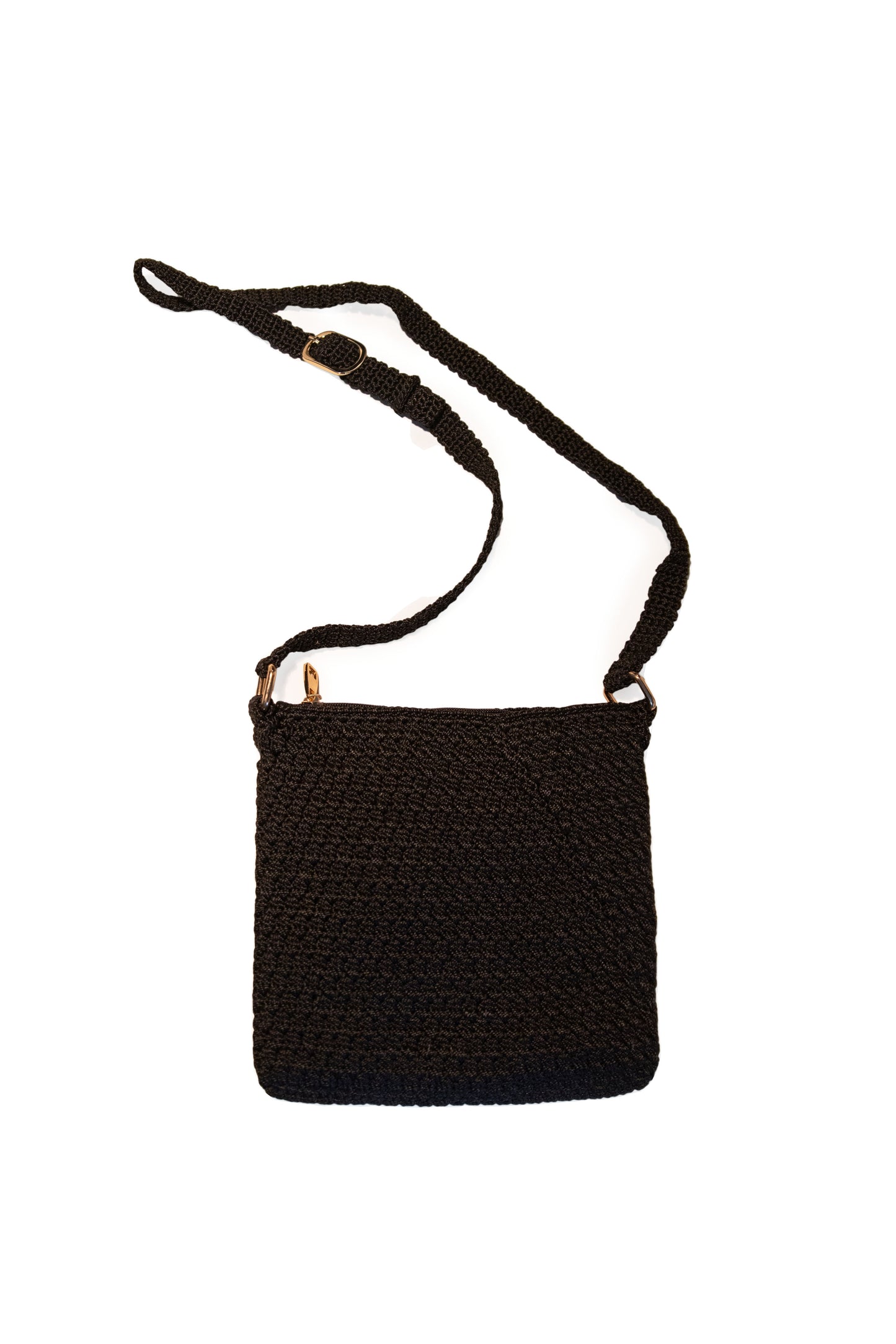 Black Crochet Crossbody Bag