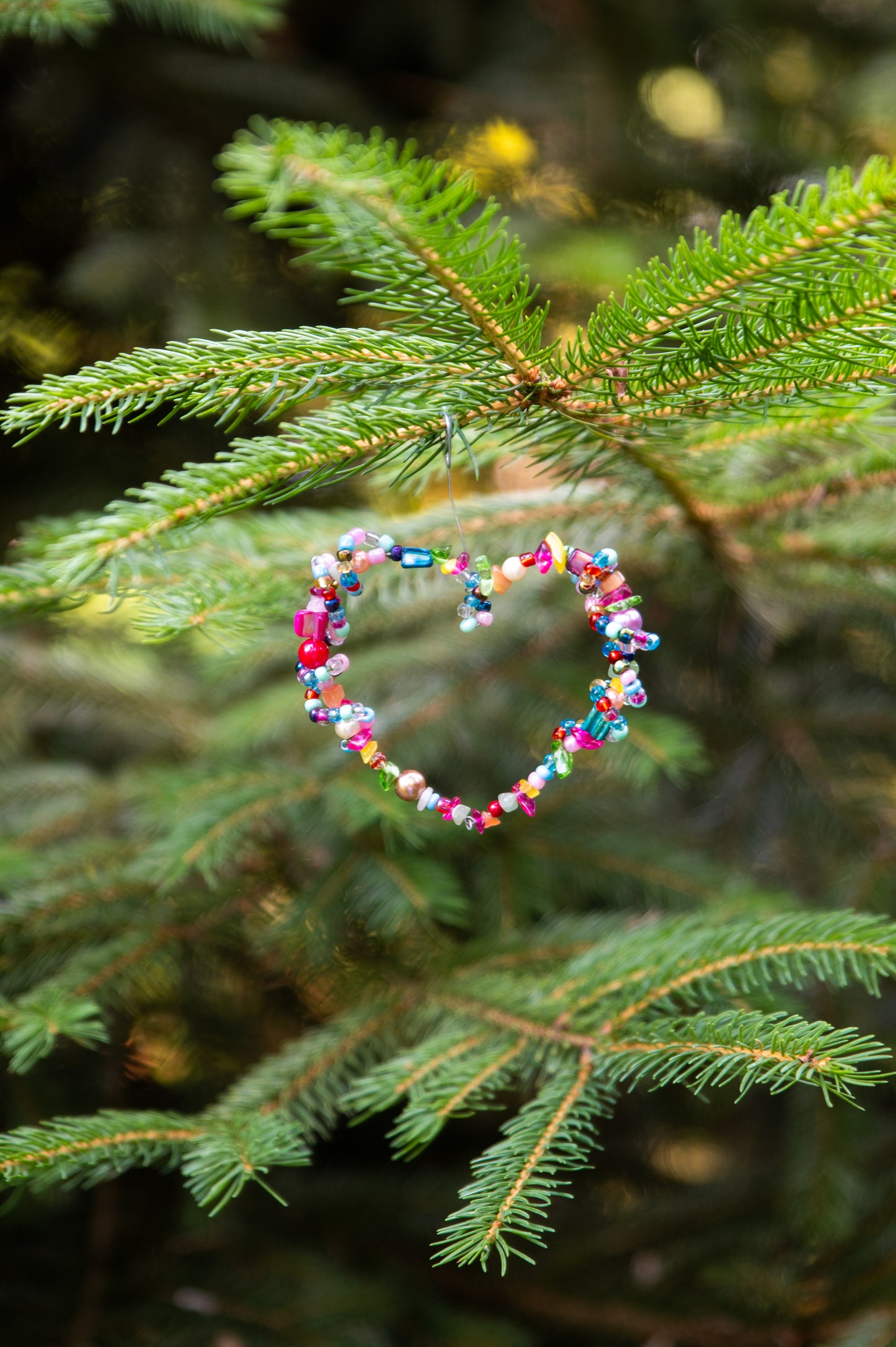 Colorful Beaded Heart Ornament