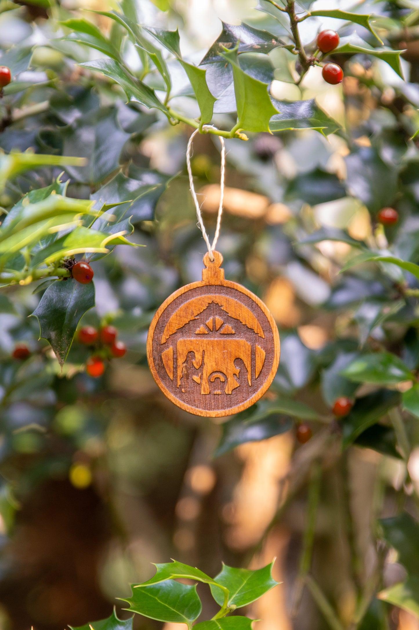 Wooden Nativity Ornament