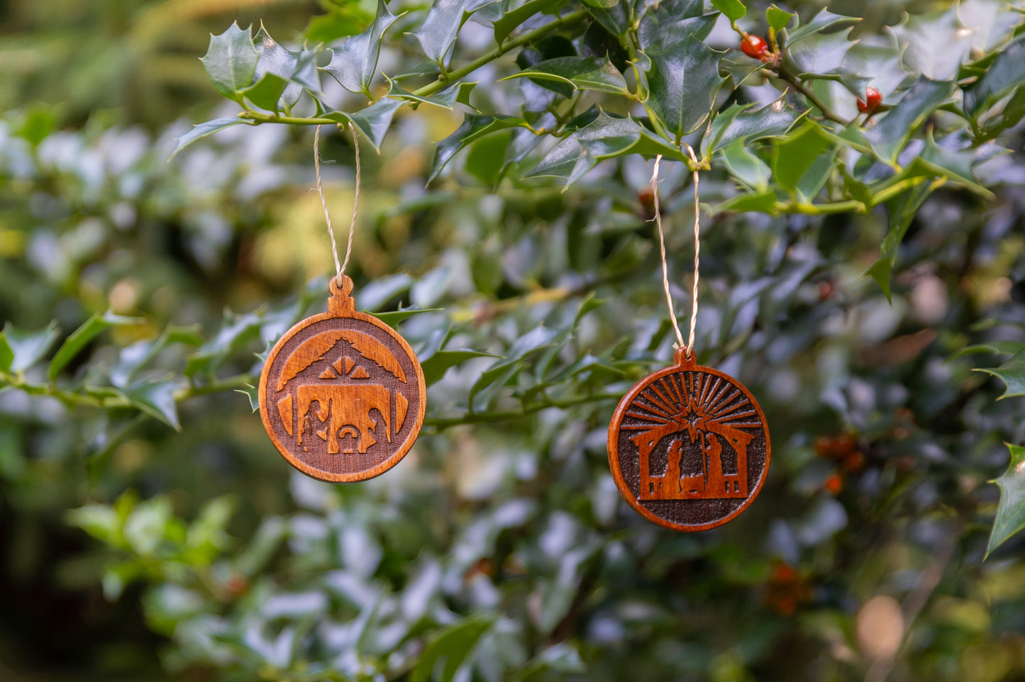 Wooden Nativity Ornament