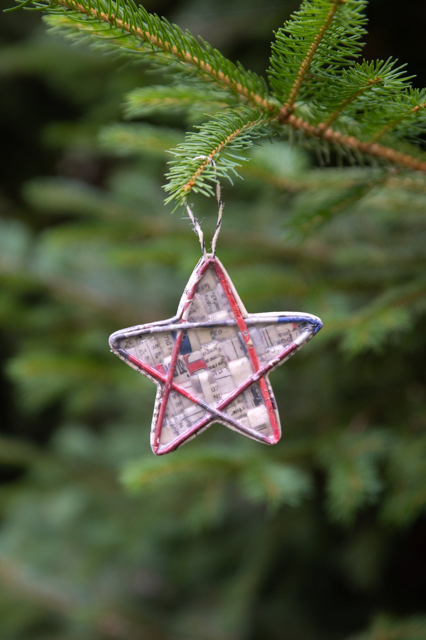 Newspaper Star Ornament