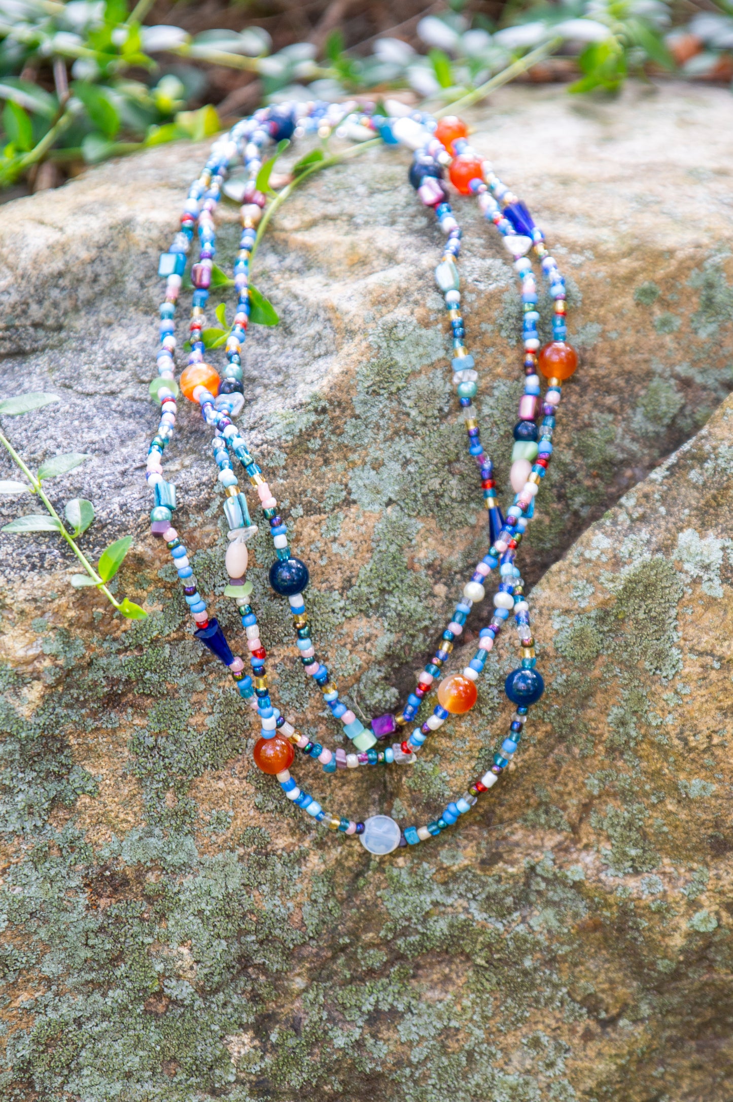 Colorful Bead & Stone Necklace