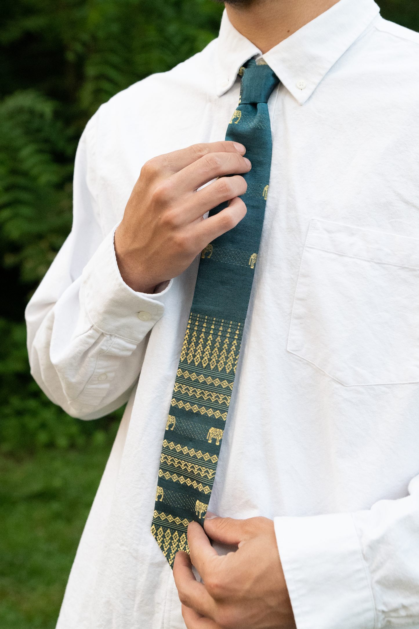 Elephant Print Cambodian Neckties