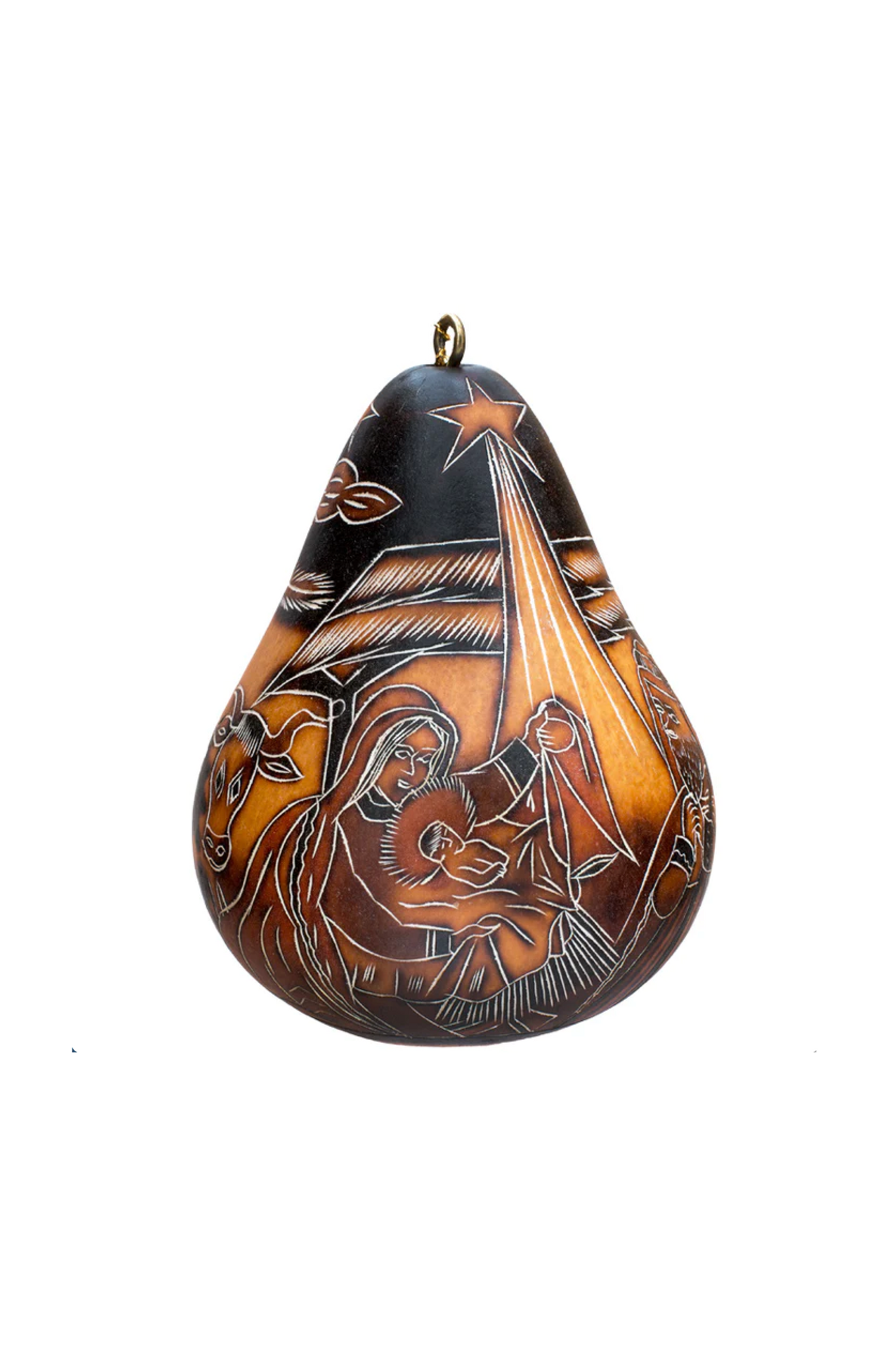 Gourd Nativity Ornament