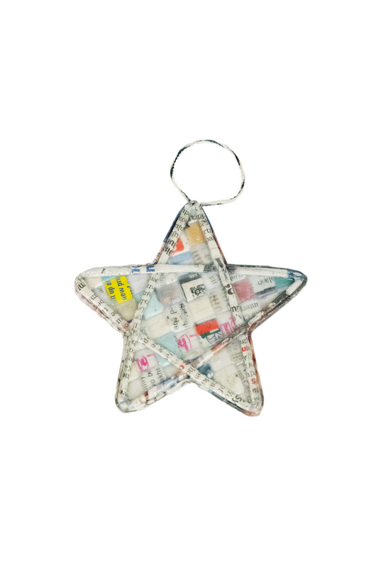 Newspaper Star Ornament