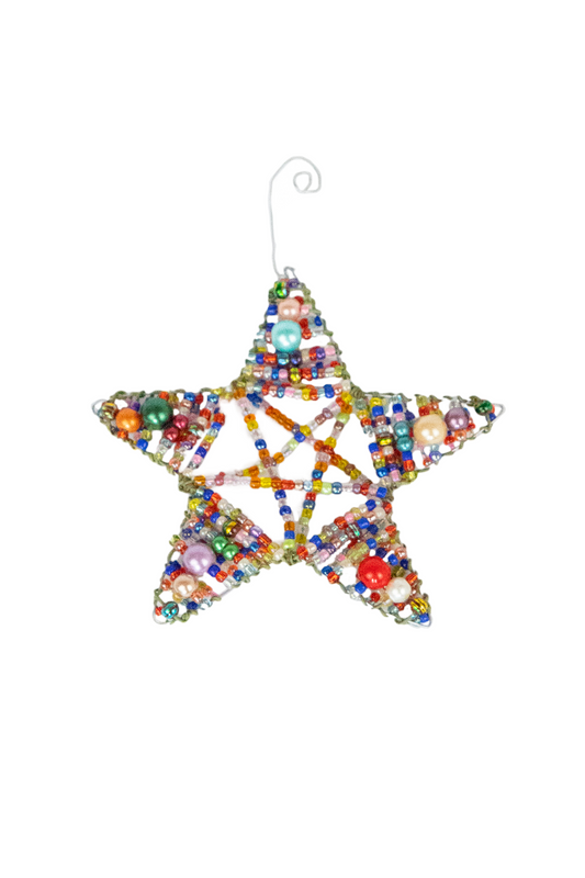 Colorful Beaded Star Ornament