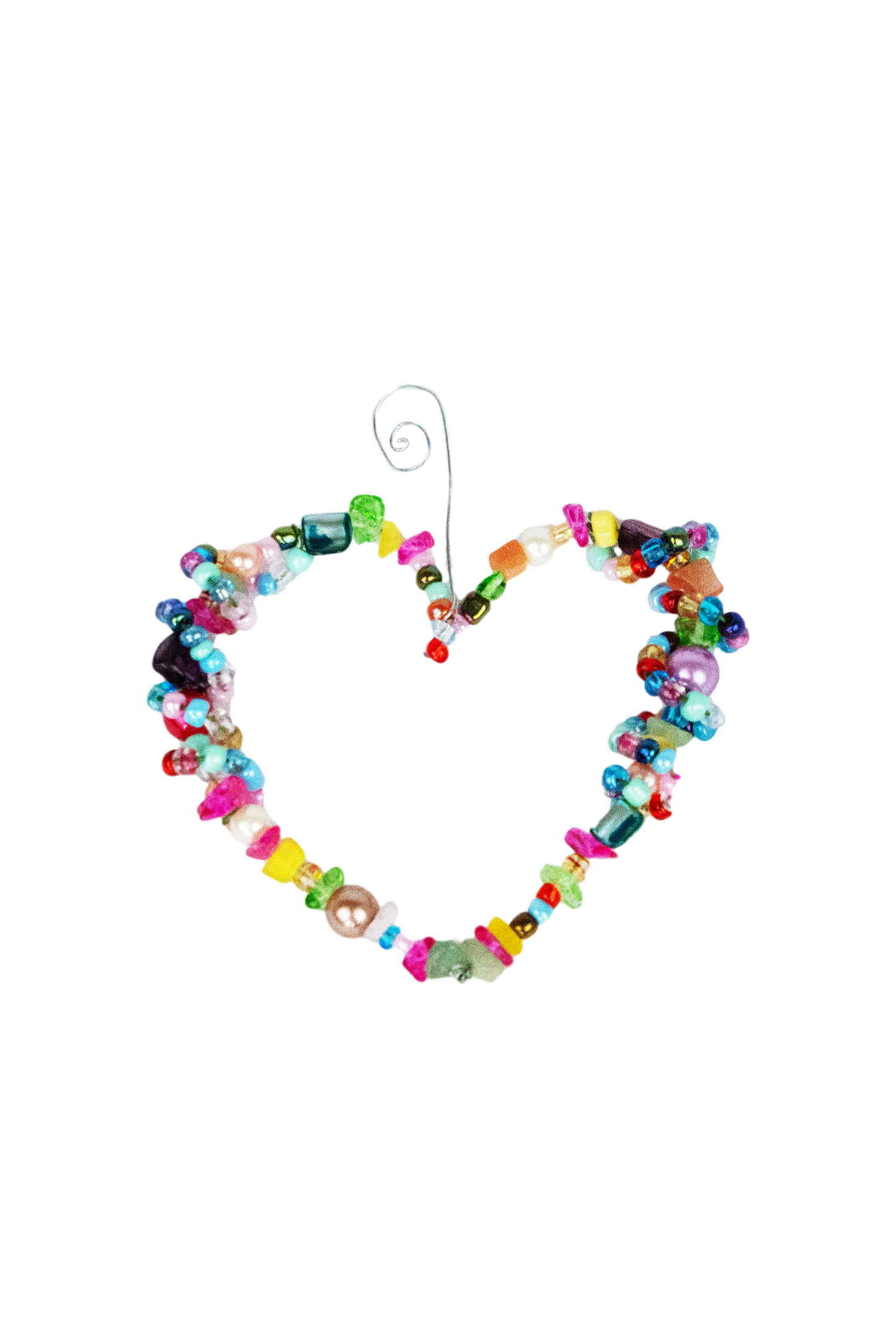 Colorful Beaded Heart Ornament