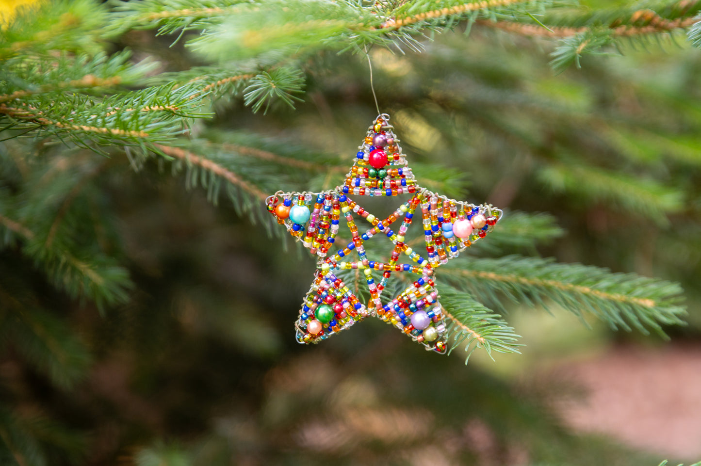 Colorful Beaded Star Ornament