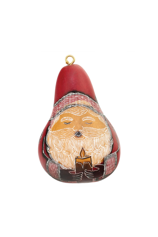 Gourd Santa Ornament